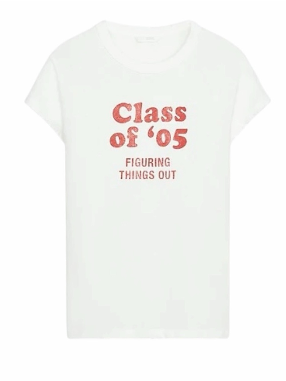 Zara White Tee with Red 'Class of '05' Graphic - Picture 3 of 4